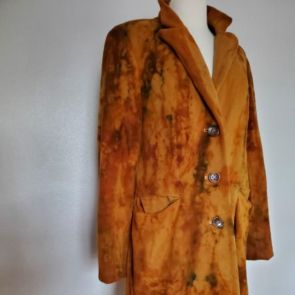 Donna Karan wool cashmere coat brown green black tan 8 10 12 med gray L cowgirl